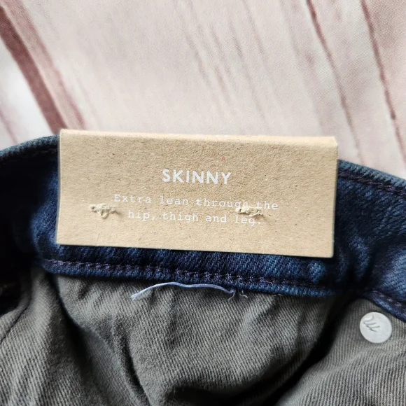 NWT Madewell "Skinny" Slender Dark Waites Wash Blue Jean #NC122 Men's Size 33x34 - Picture 9 of 12